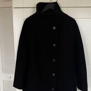 J. Crew Classic Black villa cocoon coat ba538